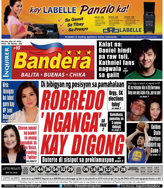 Bandera Philippine Entertainment Tabloid For The Late vrogue.co