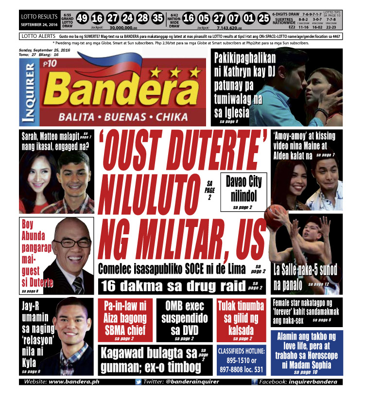 INQUIRER BANDERA VISAYAS SEPTEMBER 25, 2016