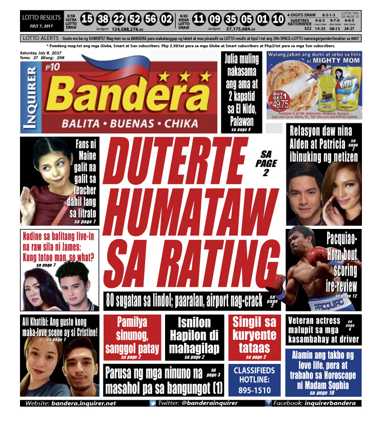 INQUIRER BANDERA VISAYAS JULY 8, 2017 | Bandera