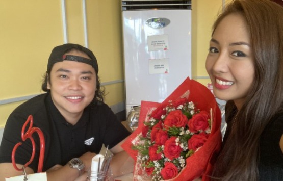 TJ Valderrama binigyan ng flowers si Karen Bordador sa kanilang muling pagkikita