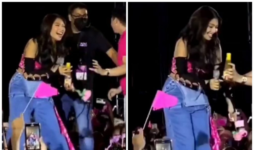 Nadine Lustre niregaluhan ng bote ng sarsa ng lechon sa campaign rally