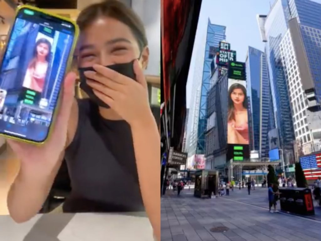 Maris Racal kinilig nang makita ang larawan sa New York Times Square billboard: Is this real?