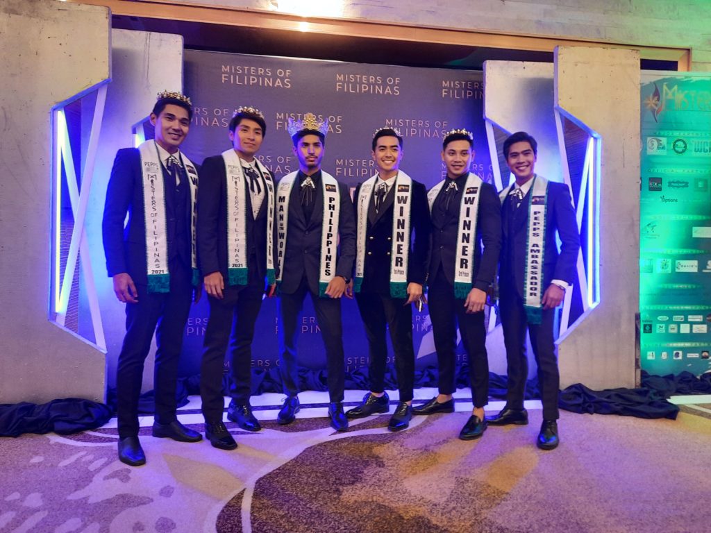 Reigning Misters of Filipinas winner Nadim Elzein (pangatlo mula kaliwa) at mga prinsipe niayng sina (mula) Jaeru Ed Magbuhat, Derick Allen Lauchengco, Junichi Yabushita, at Romel Ayag, at PEPPS Ambassador Jomarl Pabalan