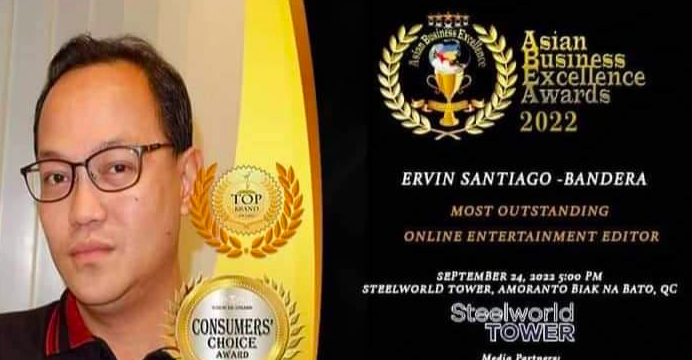 Ervin Santiago waging Most Outstanding Online Entertainment Editor sa ABE Awards 2022