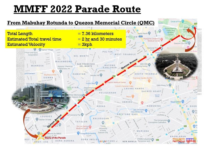 QC naglabas ng traffic advisory para sa MMFF 2022 ‘Parade of Stars’ sa