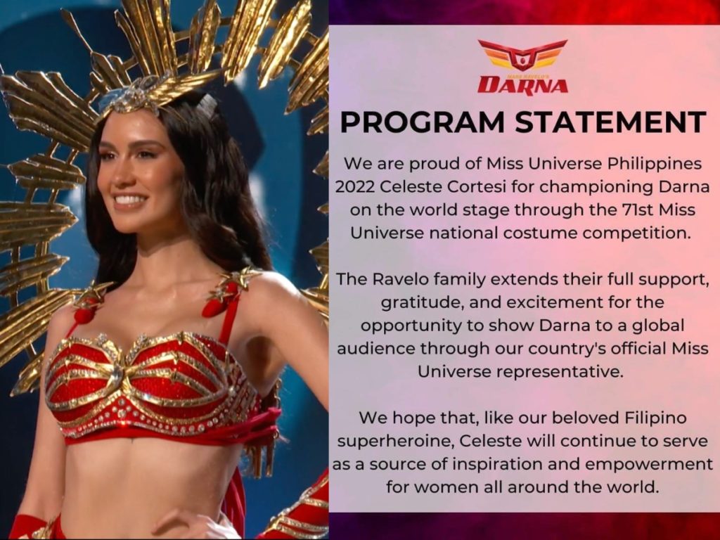 Pagrampa ni Celeste Cortesi bilang Darna sa Miss Universe aprub na aprub sa Ravelo family