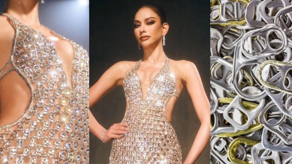 Miss Universe Thailand Anna Sueangam-iam hinangaan ng madlang pipol, gown na gawa sa can tabs pinusuan