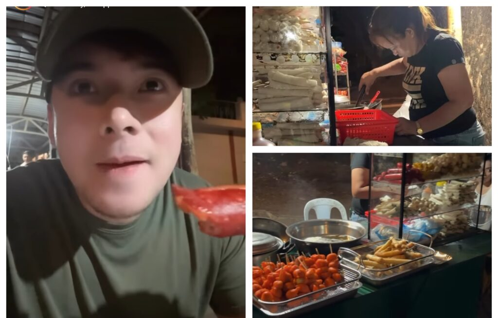 Christian Bables biglang nag-crave ng street food, lumafang ng hotdog, kikiam fish ball sa UP: 'Sobrang sarap!'