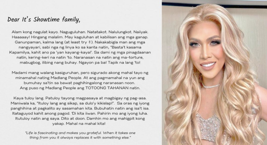 Vice Ganda may pa-open letter sa 'Showtime' family: Ang puso ng Madlang People ang TOTOONG TAHANAN natin
