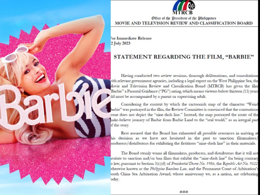 MTRCB aprubado na ang pagpapalabas ng 'Barbie' sa Pinas
