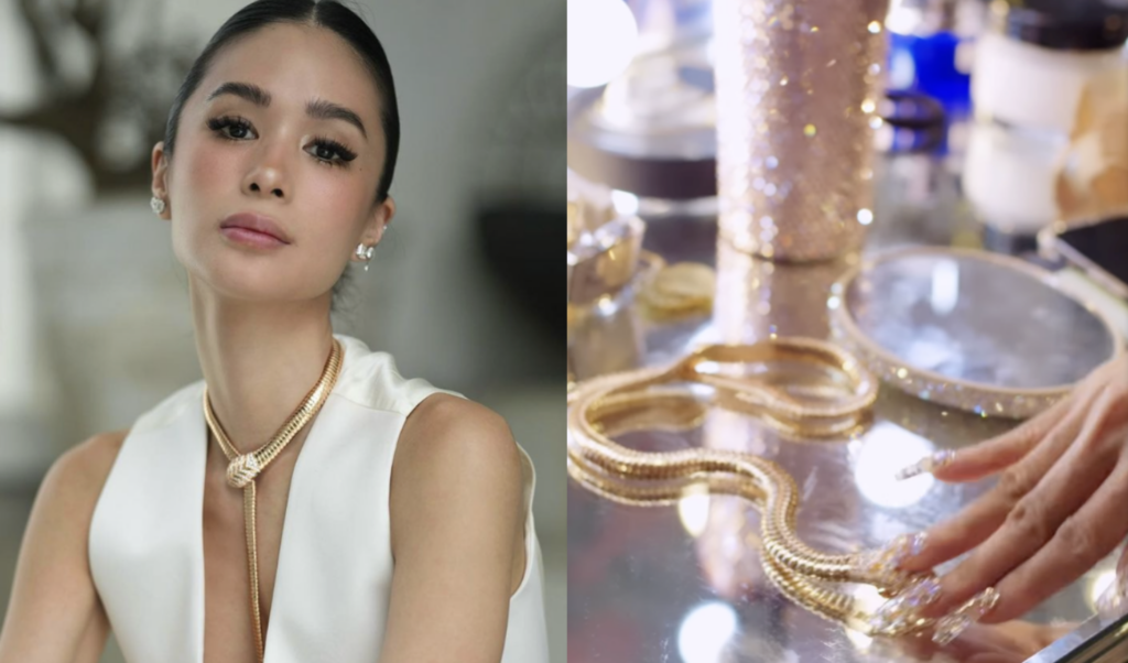 Heart Evangelista 'pinaglaruan' ang mamahaling gold serpent necklace, netizens nawindang