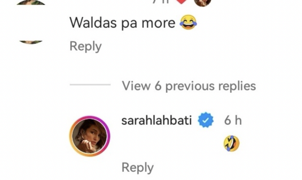 Sarah Lahbati tinawanan ang ‘waldas pa more’ comment ng netizen