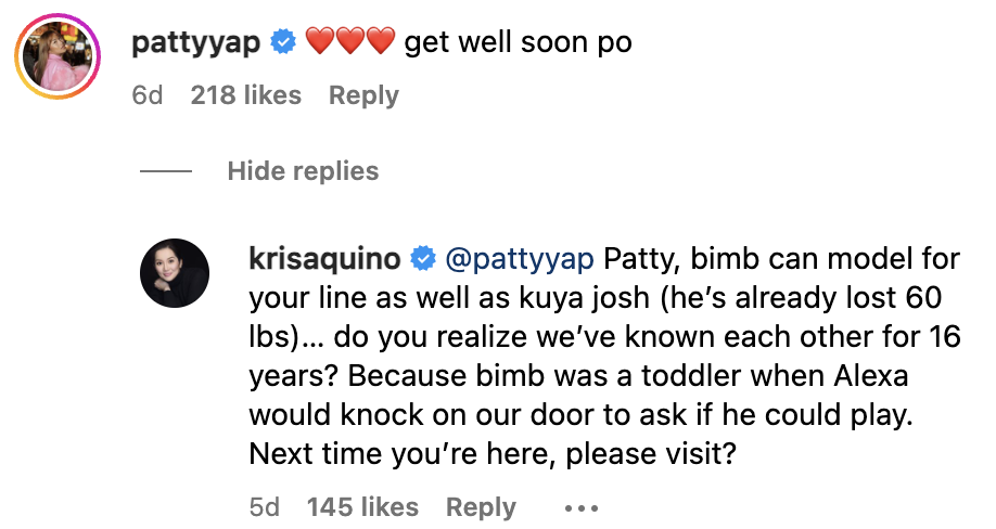 HABANG wala pang napag-uusapang trabaho para kay Bimby, inilalapit ni Kris Aquino ang dalawang anak sa kanyang longtime friend at celebrity stylist na si Patty Yap.