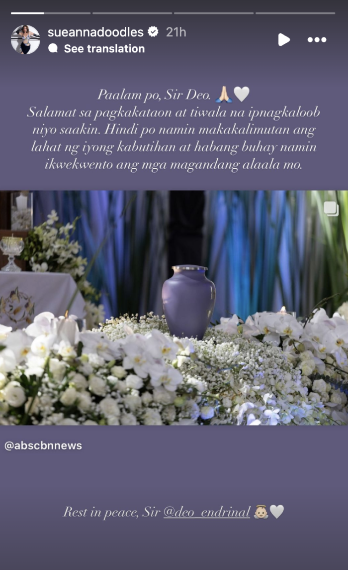 Sue Ramirez may pa-tribute para kay Deo Endrinal: ‘Binago niyo ang buhay ko’