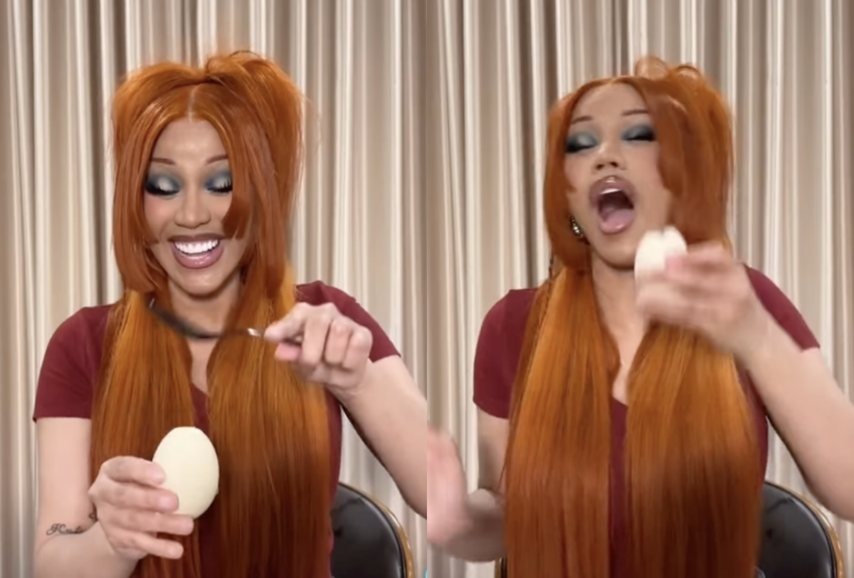 Cardi B sinubukang kumain ng balut, hindi kinaya ang lasa