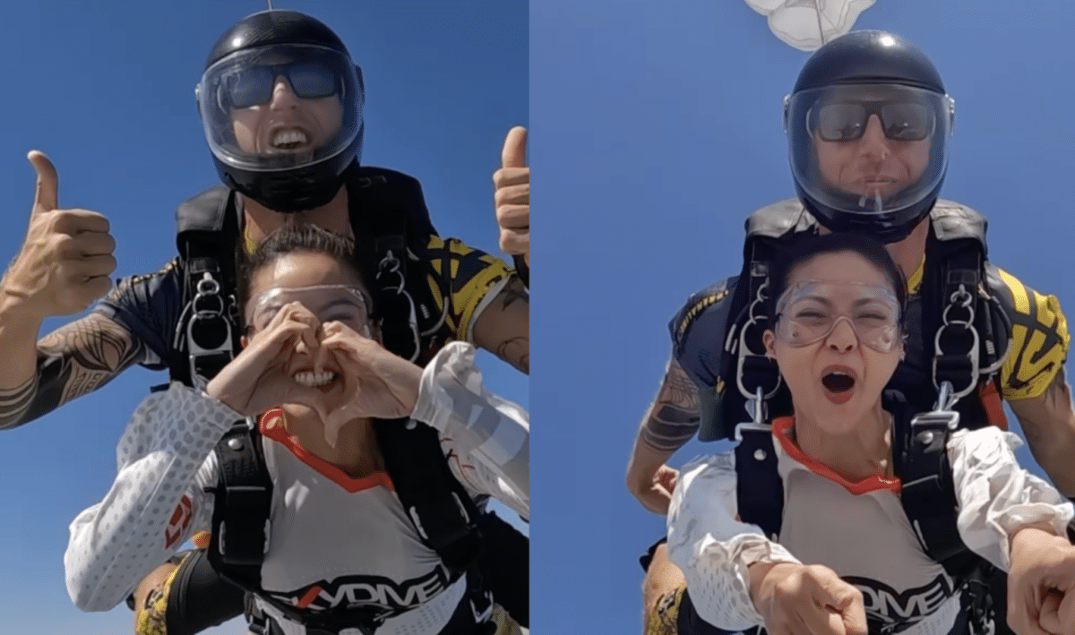 Kim Chiu buong tapang na nag-skydiving, Bela Padilla nag-react