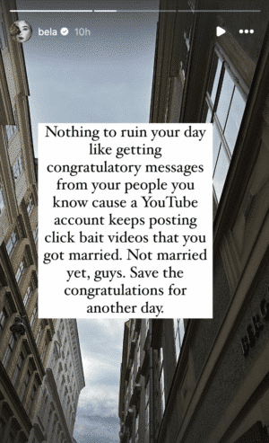 Bela naimbyerna dahil sa fake news: Not married yet, guys!
