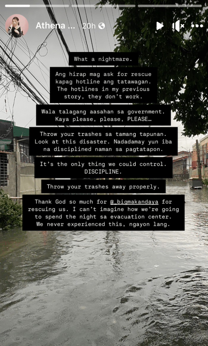 Athena Yap sumaklolo dahil sa baha, ni-rescue ni Big Mak Andaya: 'Thank God!'