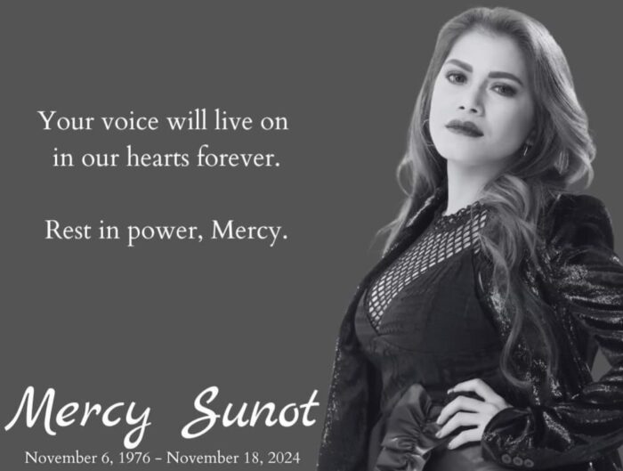 Mercy Sunot ng Aegis pumanaw na matapos makipaglaban sa cancer