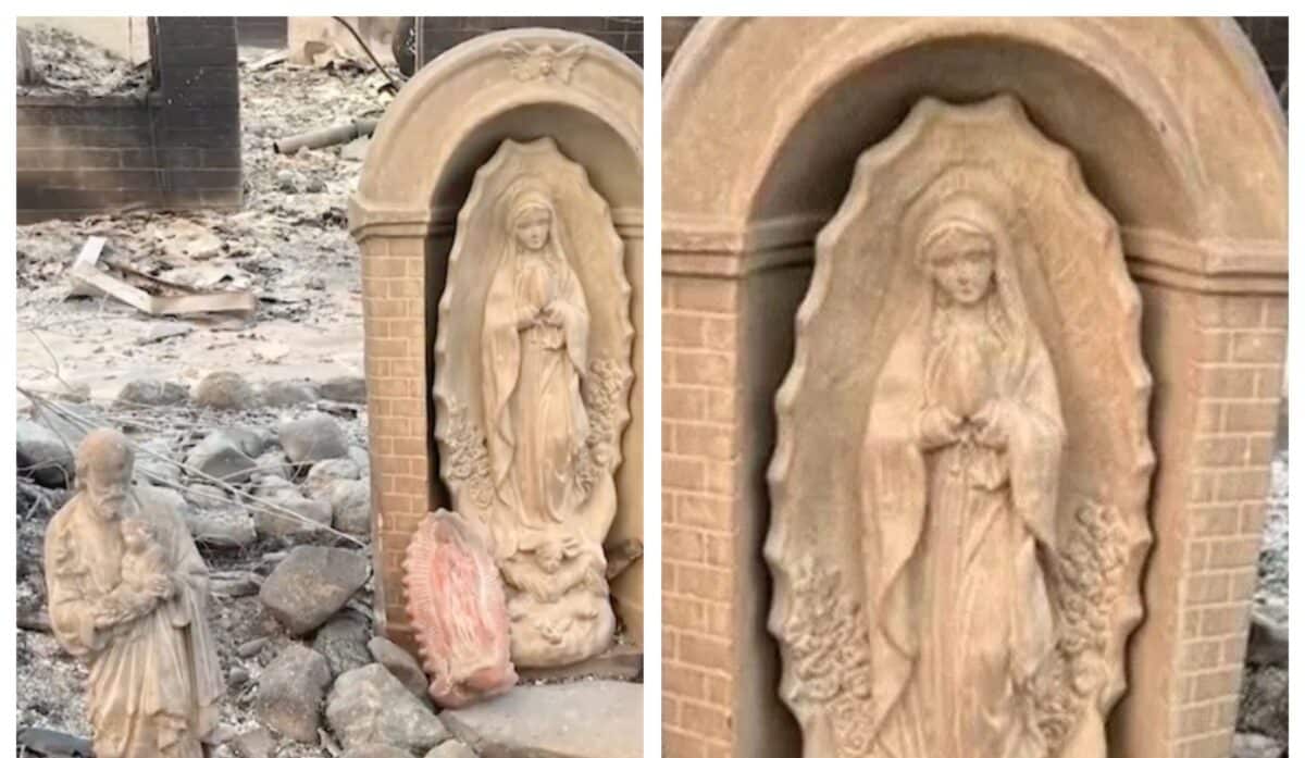 Virgin Mary, St. Joseph milagrong hindi nasunog sa California wildfire