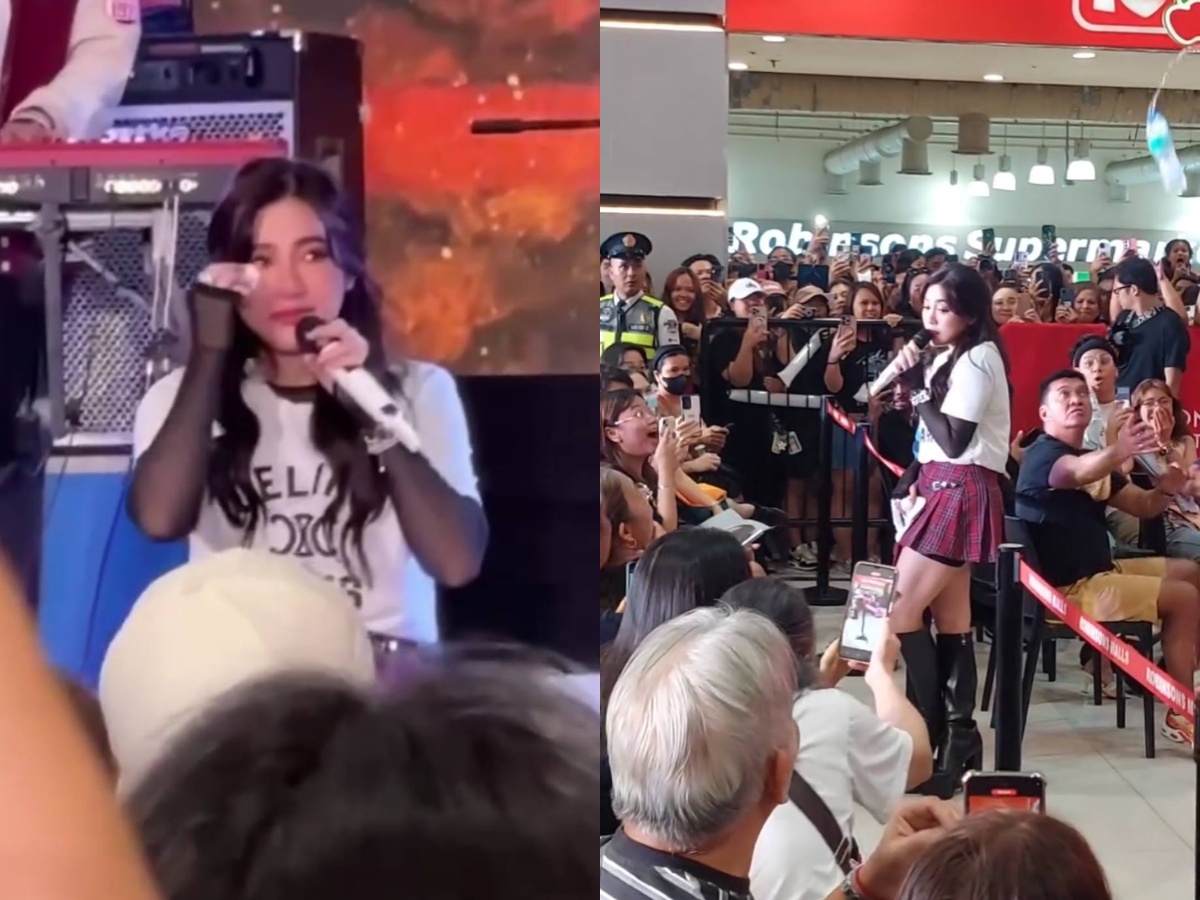 Moira dela Torre muntik nang tamaan ng bote ng tubig habang nasa mall show