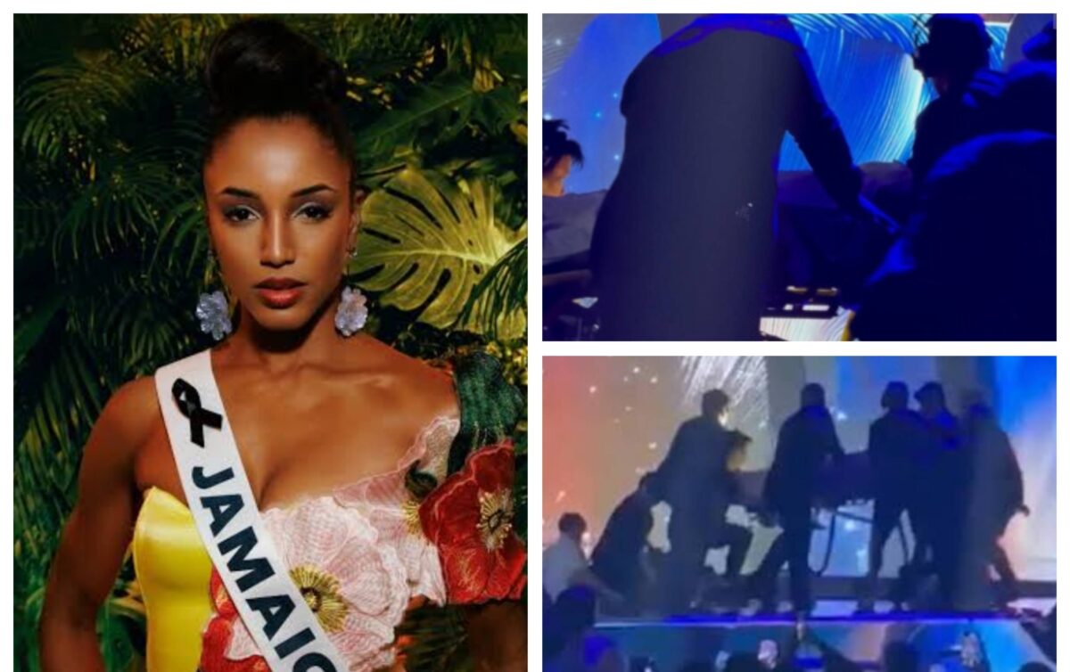 Miss Universe Jamaica Gabrielle Henry nahulog sa stage habang rumarampa 